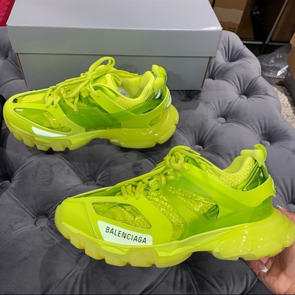 New Size 40 Balenciaga Track Sneakers Lime Yellow